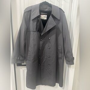 Vintage Londontown Corp Charcoal Double-Breasted Trench Coat 42R